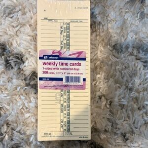 Adams Cream Weekly Time Cards